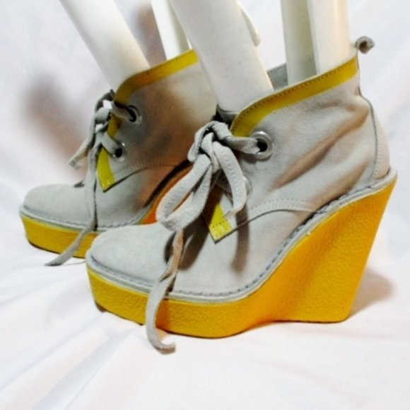 PIERRE HARDY PLATFORM Suede WEDGE Heel BOOTIE Shoe - Picture 6 of 8